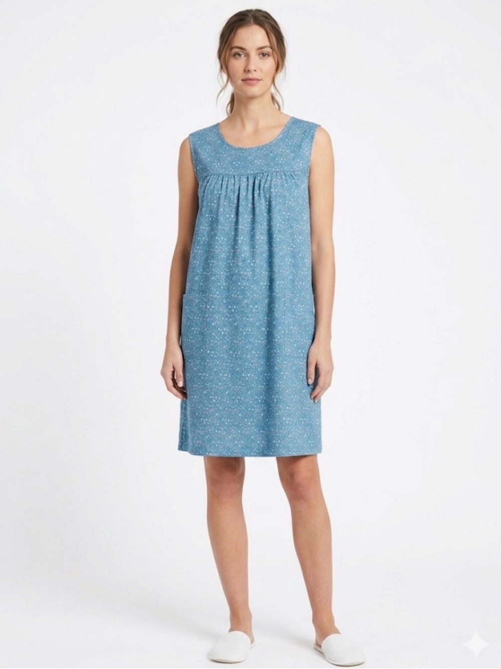 Vintage Lightweight Cotton Cottagecore Knee Length Dress 2 Deep From Pockets M